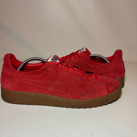 ASICS Tiger Gel Vickka TRS Retro Low Top Sneakers Men Sz 13 Red Suede Shoes - Picture 4 of 9